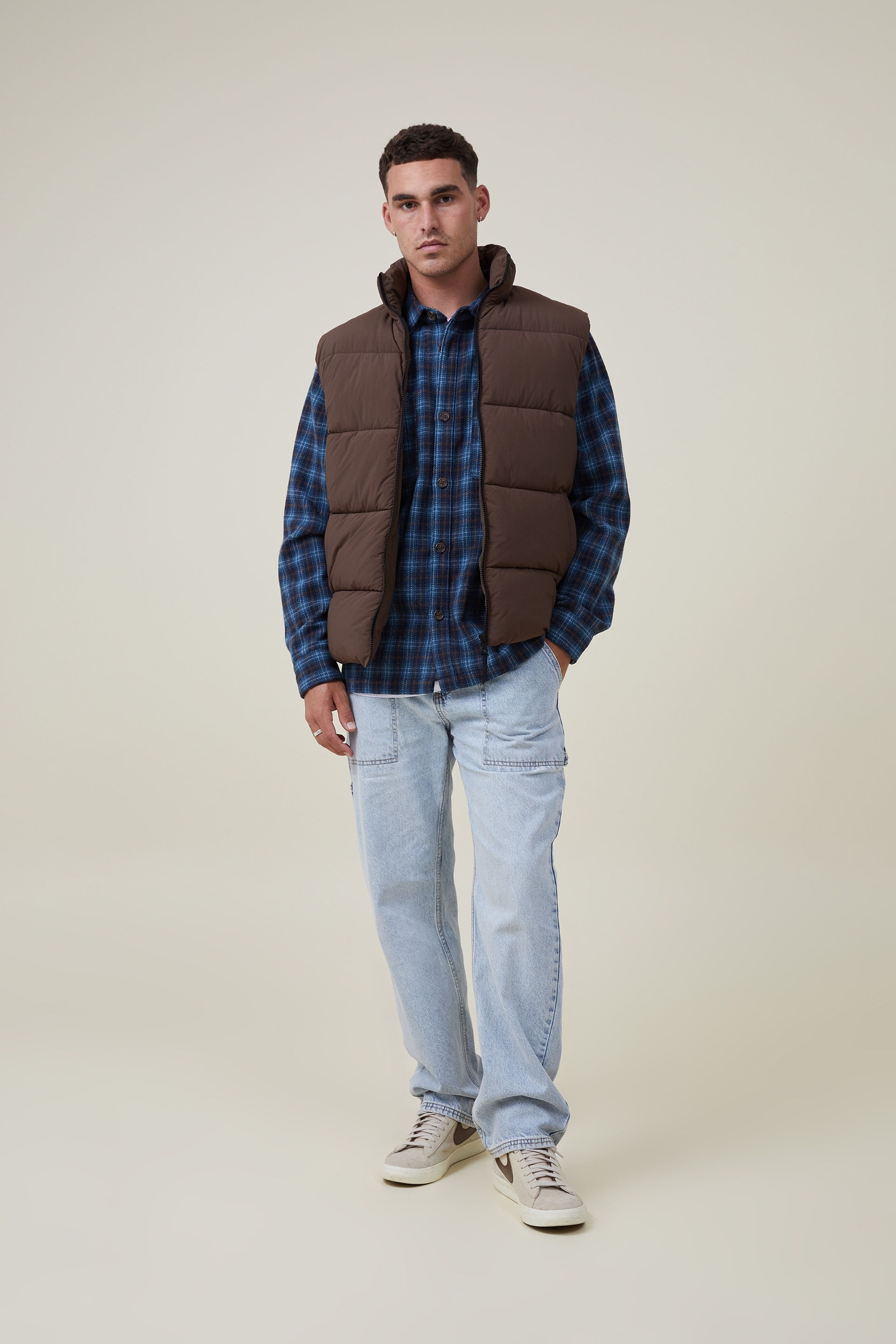 Cotton On Men - Recycled Puffer Vest - Chocolate