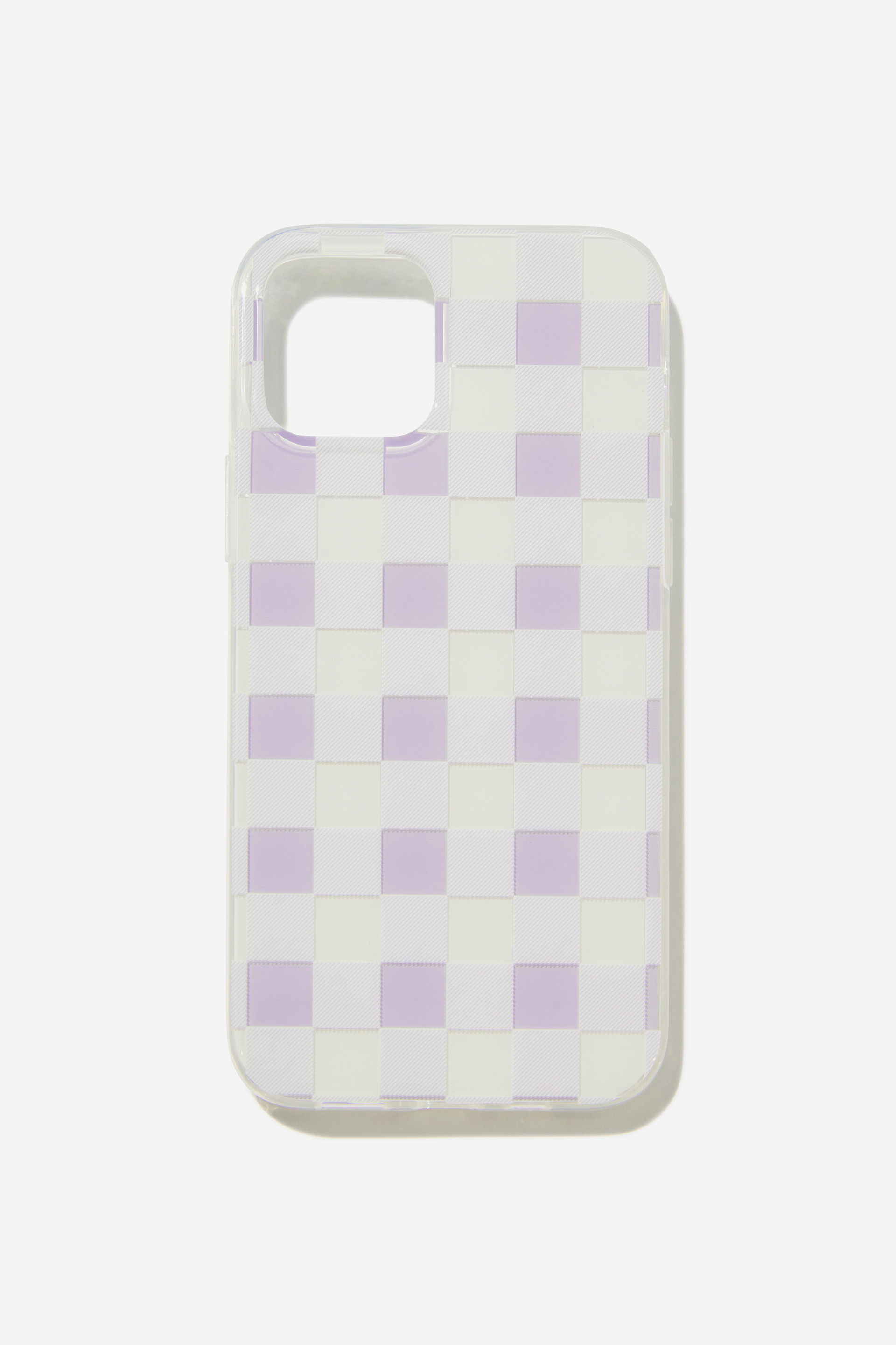 Typo - Graphic Phone Case Iphone 12-12 Pro - Soft lilac gingham