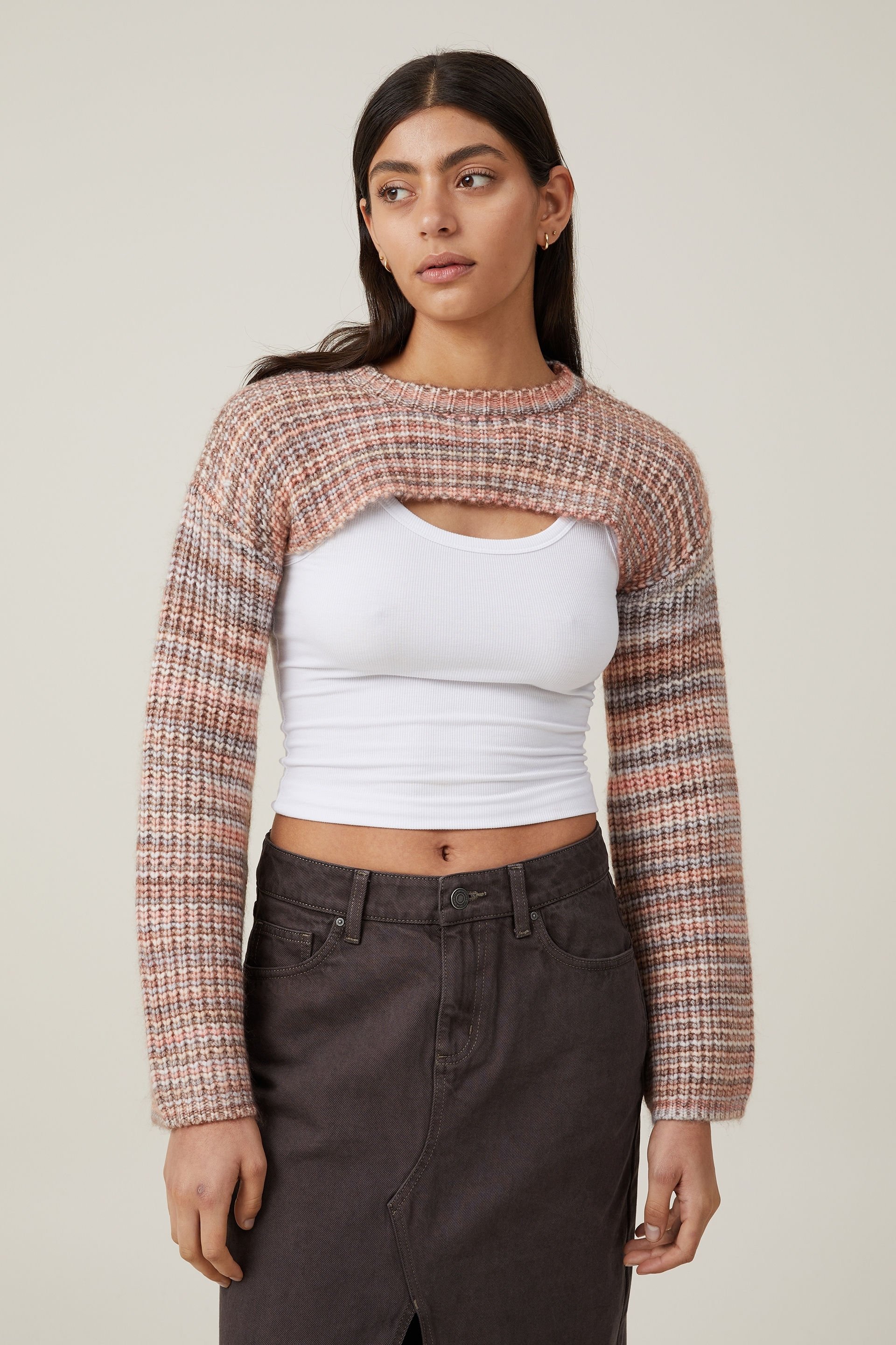 Cotton On Women - Shrug Crop Pullover - Neutral multi