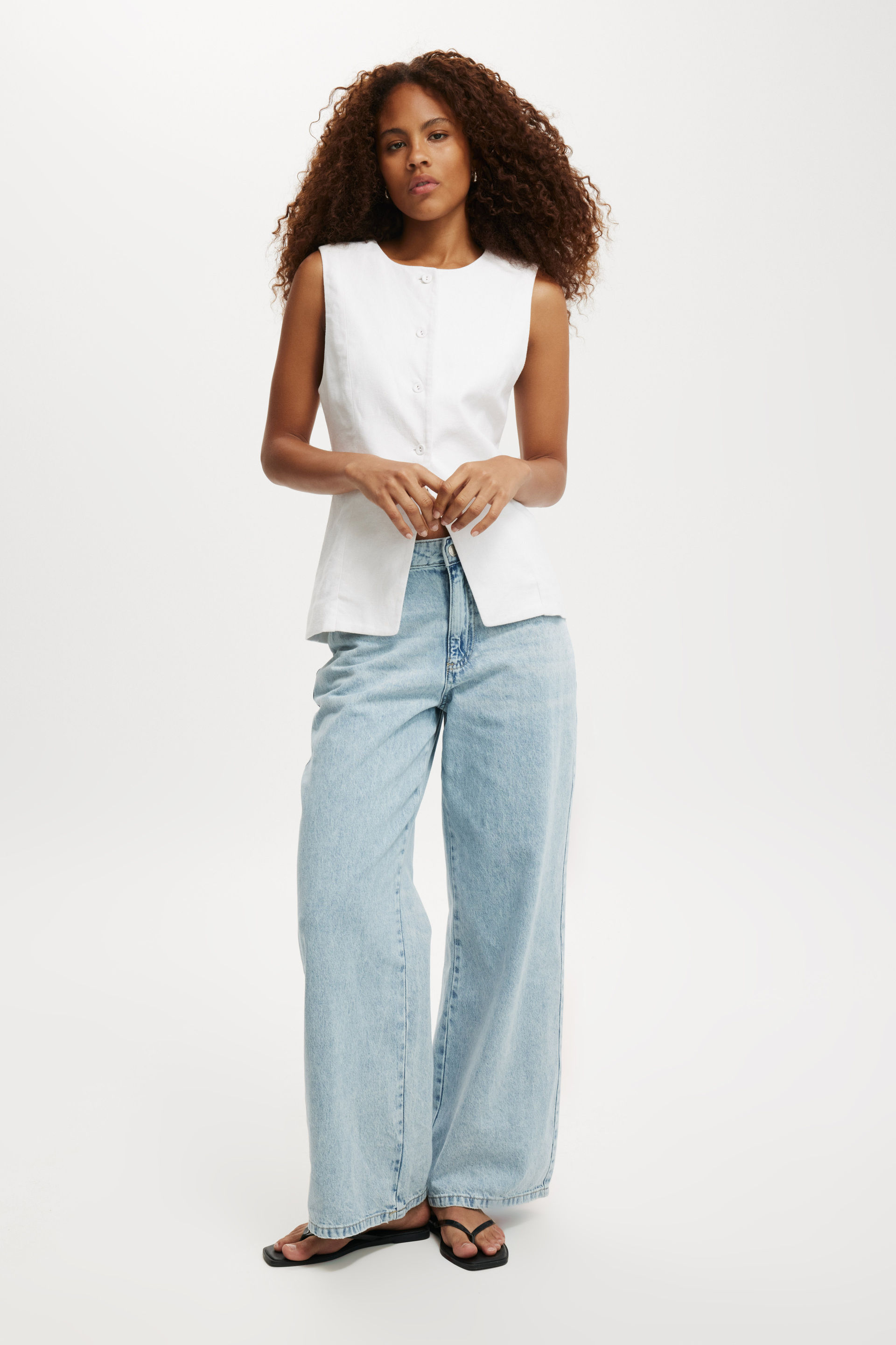 Cotton On Women - Relaxed Wide Jean - Palm blue
