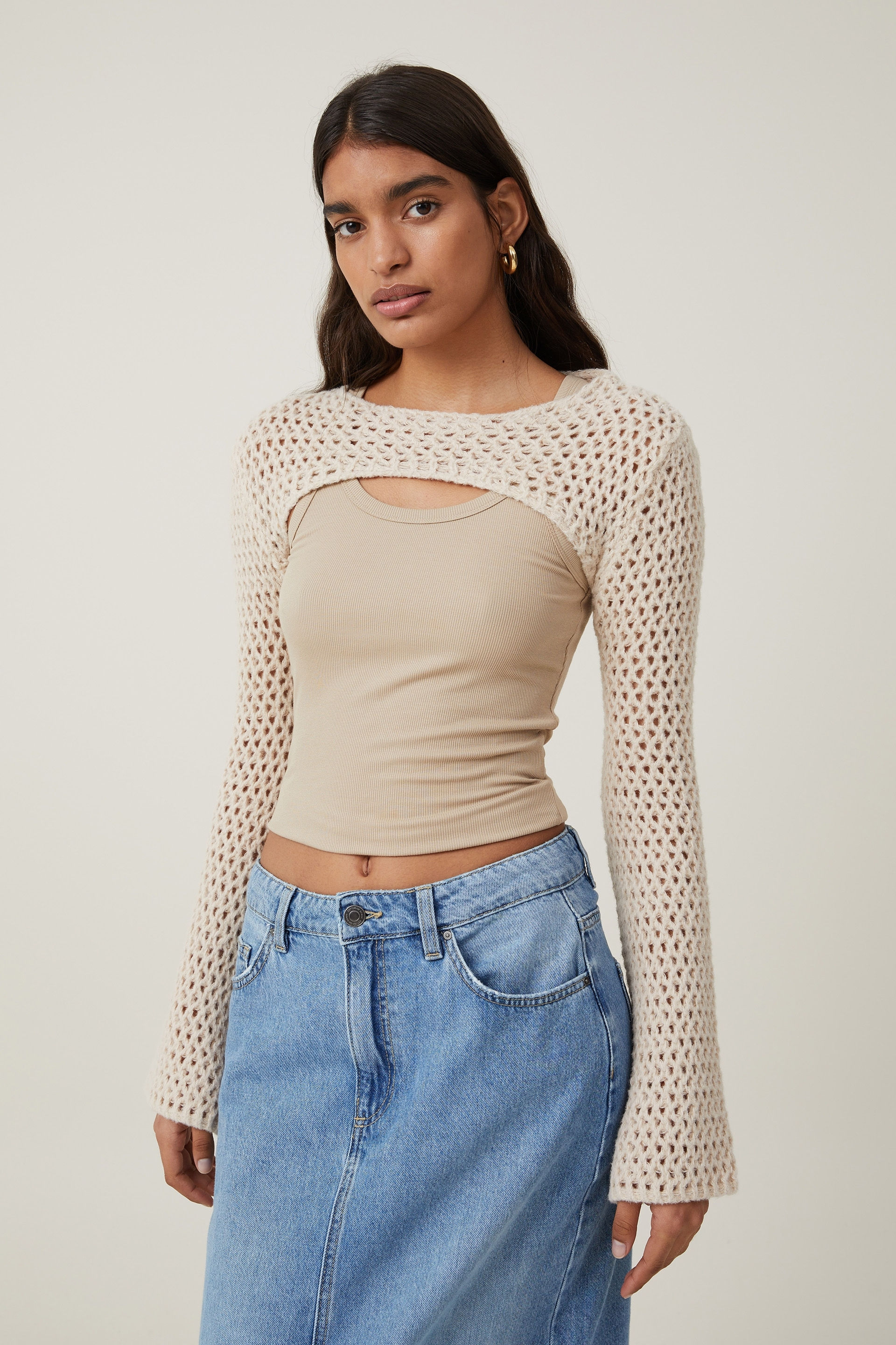 Cotton On Women - Holey Pullover Shrug - Wheat