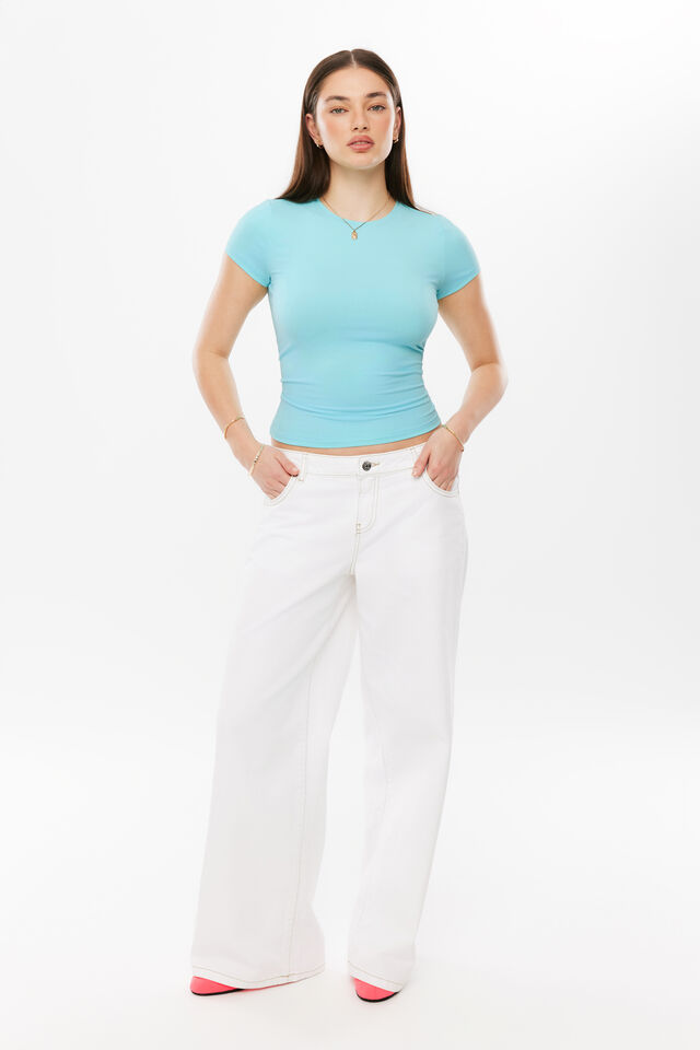 Sleek Shay Short Sleeve Top & Low Rise Baggy Jean Bundle, 