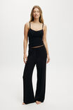 Airy Soft Picot Cami Set - True Black,  - example image 1