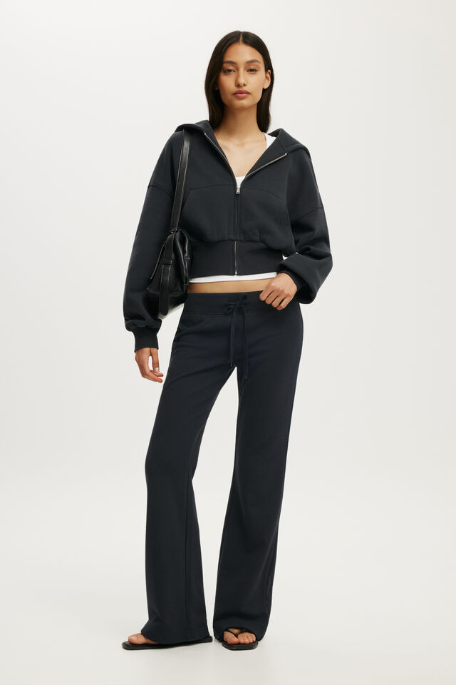 Women's Zip Through Hoodie & Low Rise Bootleg Sweatpant, 