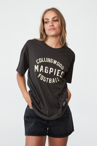 Afl Womens Textured Club T-Shirt, COLLINGWOOD