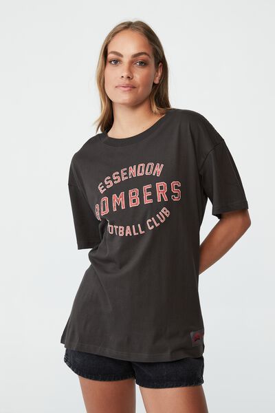 Afl Womens Textured Club T-Shirt, ESSENDON