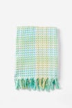 Lightweight Beach Towel, SUMMER TARTAN GREEN BLUE - alternate image 1