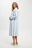 Luxe Terry Robe, BLUE/WHITE CLAUDIA STRIPE - alternate image 3