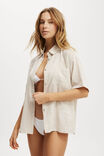 The Essential Short Sleeve Beach Shirt Asia Fit, NATURAL/EMBROIDERY - alternate image 1