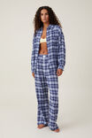 Flannel Boyfriend Long Sleeve Shirt, NAVY/BLUE CHECK - example image 4