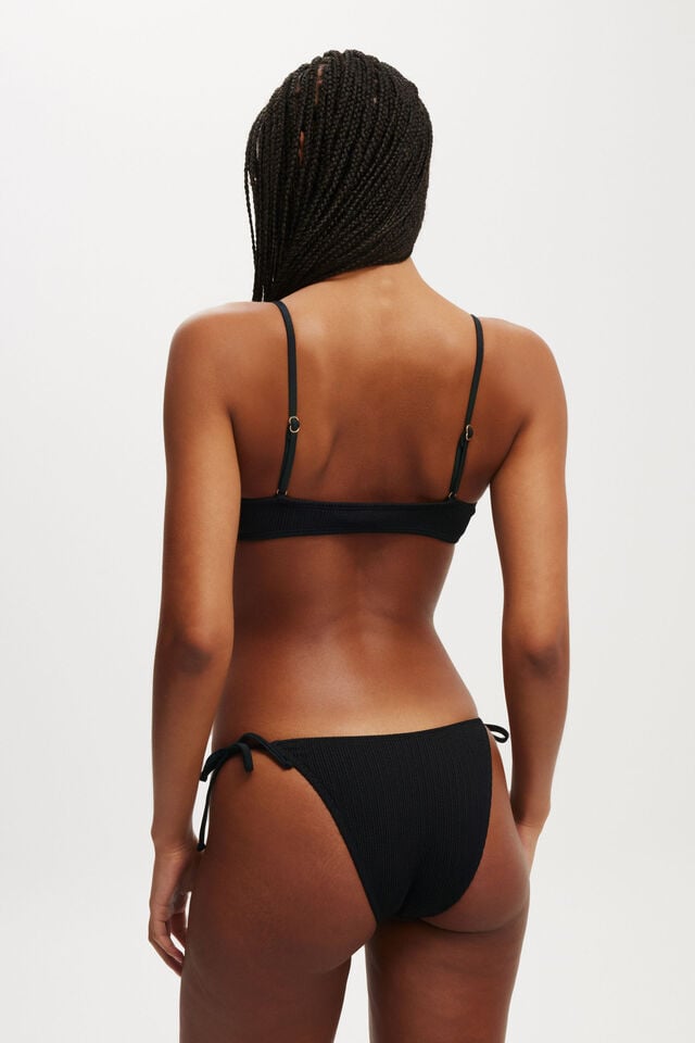 High Apex Bikini Top, BLACK CRINKLE