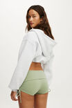 Ultra Soft Tie Side Roll Over Micro Short, MATCHA - example image 3