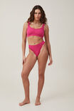 Seamless High Cut Thong Brief, (R) PINK JELLY LACE - alternate image 1