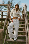 Plush Super Wide Trackpant, CLOUDY GREY MARLE/BOWS - alternate image 1