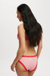 Organic Cotton Lace Bikini Brief, LOLA CHECK RED/PINK - alternate image 3