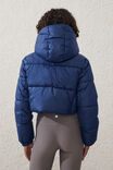 The Mother Puffer Wrap Cropped Jacket, NAVY PEONY - alternate image 3