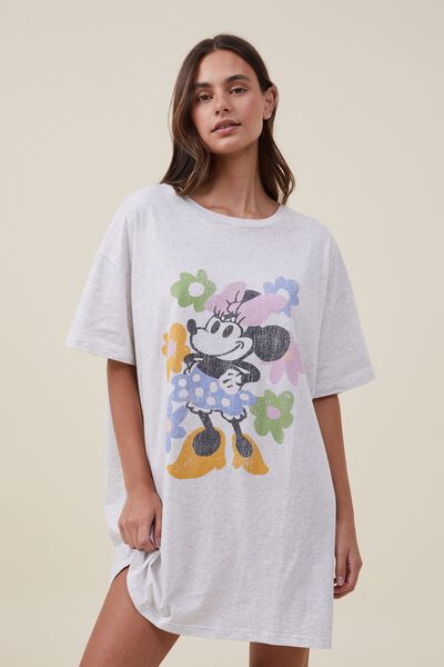 90S T-Shirt Nightie, LCN DIS/MINNIE AND FLOWERS