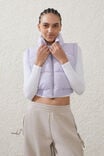 The Mother Puffer Panelled Crop Vest, LILAC LIGHT - alternate image 1