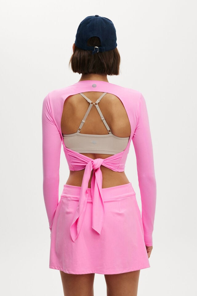 Ultra Soft Open Tie Back Longsleeve, MILLENNIAL PINK