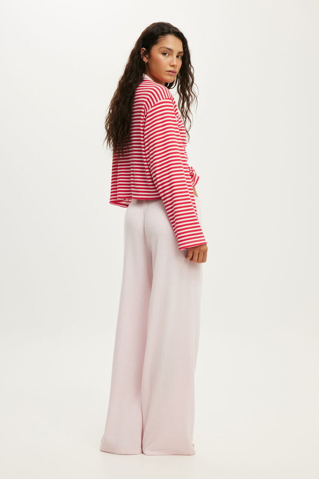 Super Soft Waffle Wide Leg Pant, PINK KISS