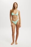 Refined High Side Brazilian Bikini Bottom, GEORGETTE FLORAL GREENS - alternate image 1