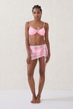 Mesh Gathered Beach Mini Skirt, PINK CHECK - alternate image 3