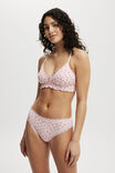 Organic Cotton Lace Cheeky Brief, ROSE DITSY RED POINTELLE - alternate image 4