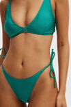Fixed Tie Side Brazilian Bikini Bottom, DEEP GREEN SHIMMER - alternate image 2