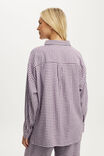 Personalised Cloud Soft Flannel Oversized Shirt, MICCY CHECK VIOLET BLUE - example image 3
