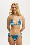 String Tie Side Brazilian Bikini Bottom, TIDAL BLUE JACQUARD STRIPE/SCRUNCH - example image 4