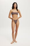 Curved Bandeau Bikini Top, WILLOW BROWN CRINKLE STRIPE - alternate image 4