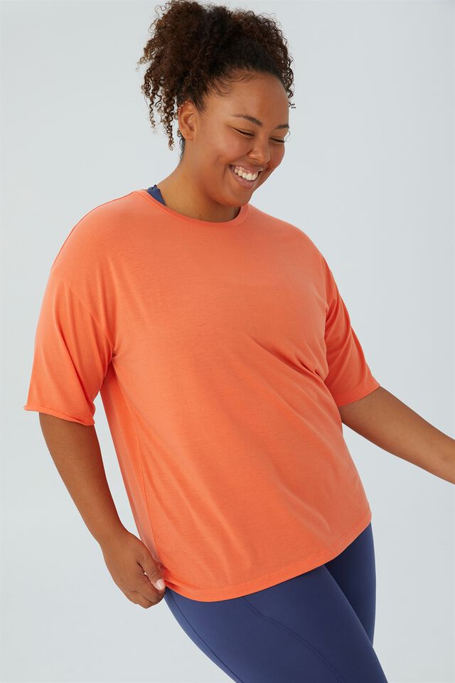 Curve Active Boyfriend Tee, ORANGE QUARTZ