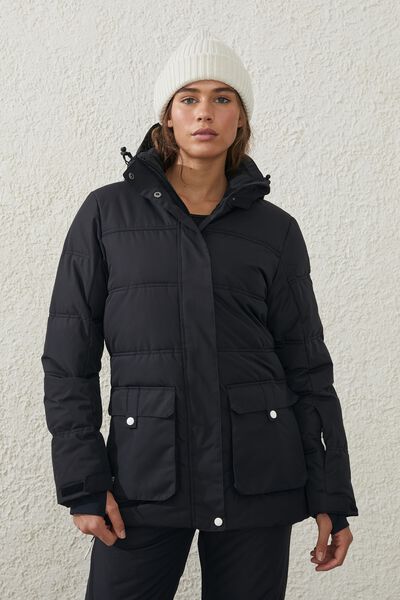Body Quilted Snow Jacket, BLACK