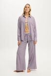 Personalised Cloud Soft Flannel Oversized Shirt, MICCY CHECK VIOLET BLUE - example image 4