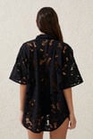 The Floral Vacation Beach Shirt, BLACK FLORAL - alternate image 3