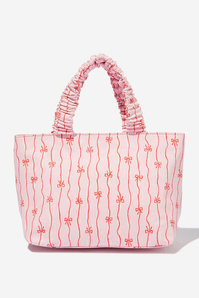 Body Lunch Bag, BOW STRIPE PINK