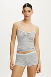 Dreamy Soft Boyshort, EMMA STRIPE LT GREY MARLE/VIOLET BLUE - example image 4
