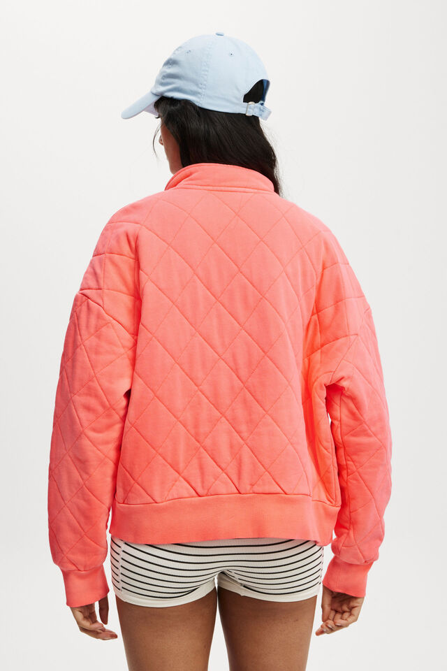 Active Quilted Zip Through, WASHED VIBRANT ORANGE