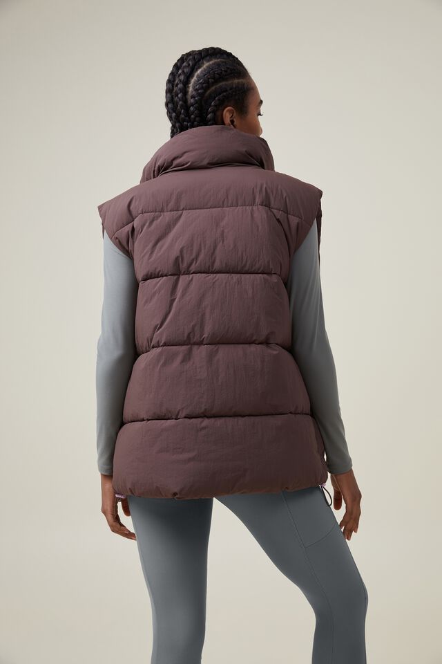 The Recycled Mother Puffer Vest 2.0, CEDAR BROWN