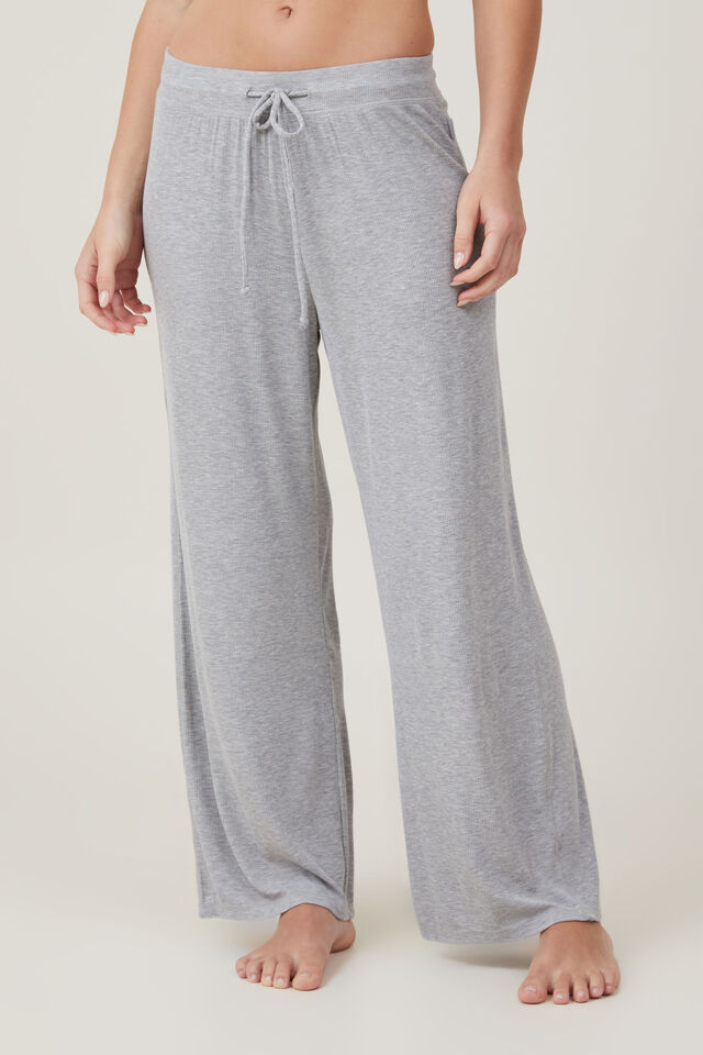 Sleep Recovery Asia Fit Wide Leg Pant, GREY MARLE RIB