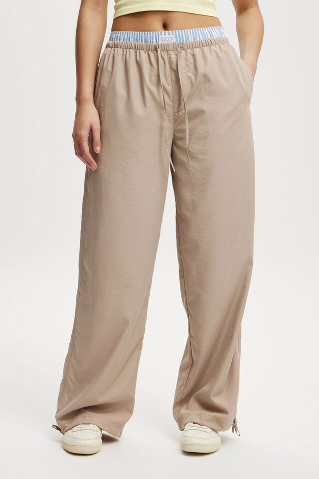 Woven Active Tie Up Pant, WHITE PEPPER