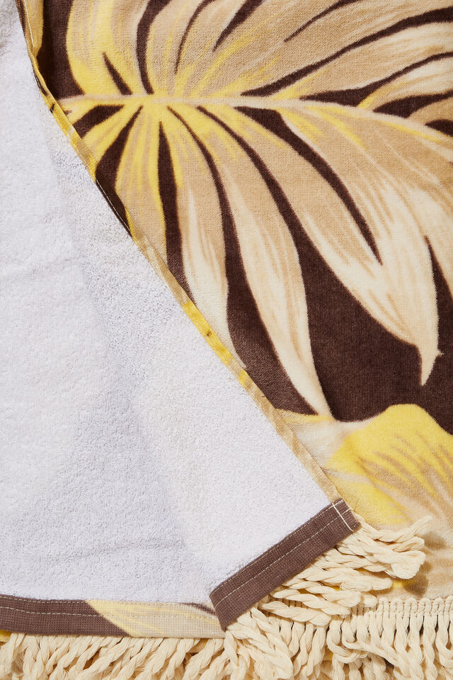 Cotton Beach Towel, TROPICAL PALM BANANA