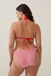 Slider Triangle Bikini Top, LOBSTER RED CRINKLE STRIPE - alternate image 3