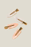 Get Ready Hair Clips 4Pk, PINK MARBLE/ WHITE MARBLE - alternate image 1