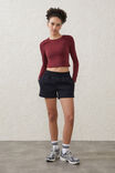 Ultra Soft Fitted Long Sleeve Top, CABERNET - alternate image 4