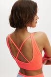 Seamless Plunge Strappy Back Crop, WASHED VIBRANT ORANGE - alternate image 2