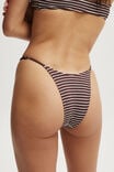 Micro Tanga Brazilian Bikini Bottom, WILLOW BROWN CRINKLE STRIPE - alternate image 2