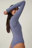Soft Lounge Long Sleeve Bodysuit, INFINITY BLUE - alternate image 2