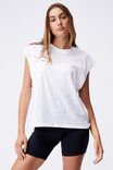 Lifestyle Slouchy Muscle Tank, WHITE