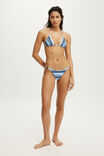 Micro String Triangle Bikini Top, BOHO STRIPES BLUE SHIMMER - example image 4